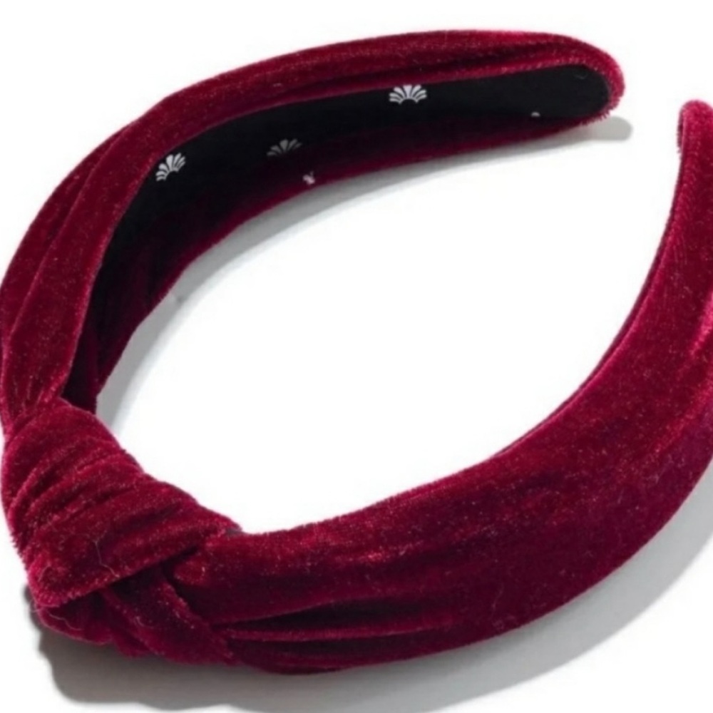Lele Sadoughi Maroon Velvet Headband
